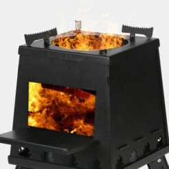 ASUPERMALL Portable En Plein Air Camping Four Pique-Nique Ustensiles De Cuisine Ultra-Leger Pliant Cuisson Poeles Detachables Installation Facile,Noir -Pas Cher Réchaud Boutique 44630700 3