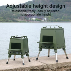 ASUPERMALL Portable En Plein Air Camping Four Pique-Nique Ustensiles De Cuisine Ultra-Leger Pliant Cuisson Poeles Detachables Installation Facile,Noir -Pas Cher Réchaud Boutique 44630700 4