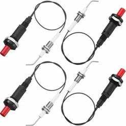 4 Pièces Kit D'Allumeur Piézo-Poussoir Au Propane Avec Électrode En Céramique Filetée Fil De Prise D'Allumage 30 Cm Pour Gril à Gaz, Cheminée, Chauffage, Cuisinière GrooFoo