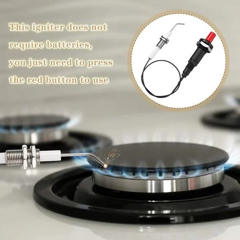 4 Pièces Kit D'Allumeur Piézo-Poussoir Au Propane Avec Électrode En Céramique Filetée Fil De Prise D'Allumage 30 Cm Pour Gril à Gaz, Cheminée, Chauffage, Cuisinière GrooFoo 5 4 Pièces Kit D'Allumeur Piézo-Poussoir Au Propane Avec Électrode En Céramique Filetée Fil De Prise D'Allumage 30 Cm Pour Gril à Gaz, Cheminée, Chauffage, Cuisinière GrooFoo – Image 3