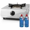 SUINGA Pack Réchaud Gaz Butane Ou Propane Orbegozo Inox, Intérieur Et Extérieur, Comprend 2 Cartouches Gaz 250gr -Pas Cher Réchaud Boutique 49934693 1