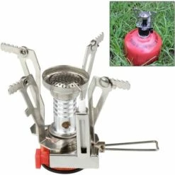 Mini Réchaud Ultralight Backpacking Propane Canister Brûleur Piézo Pliable Portable Outdoor Pique-Nique Randonnée Accessoires De Cuisine,Irisfr