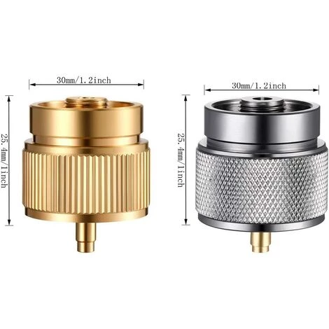 Adaptateur De Réchaud De Camping,Mapp Connecteur De Conversion De Réservoir De Gaz Bouteille De Gaz Pour Utiliser Un Réservoir De Gaz Plat Lien De Conversion De Propane Pour Cuisinière Extérieure (Argenté Et Or),Irisfr,2Pcs 4 Adaptateur De Réchaud De Camping,Mapp Connecteur De Conversion De Réservoir De Gaz Bouteille De Gaz Pour Utiliser Un Réservoir De Gaz Plat Lien De Conversion De Propane Pour Cuisinière Extérieure (Argenté Et Or),Irisfr,2Pcs – Image 2