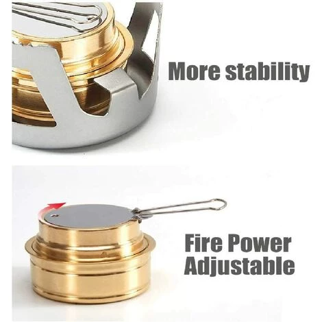 Brûleur De Cuisinière à Alcool En Laiton Robuste Avec Couvercle De Support En Alliage D'aluminium Pour Camping En Plein Air Randonnée Sac à Dos Cuisson Portable Gris Clair,Irisfr 6 Brûleur De Cuisinière à Alcool En Laiton Robuste Avec Couvercle De Support En Alliage D'aluminium Pour Camping En Plein Air Randonnée Sac à Dos Cuisson Portable Gris Clair,Irisfr – Image 4