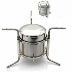 Réchaud à Alcool De Camping Portable Alcool En Acier Inoxydable Cuisinière En Plein Air Pliant Mini Spirit Cooker Pique-Nique BBQ Cookout Poêle,Irisfr