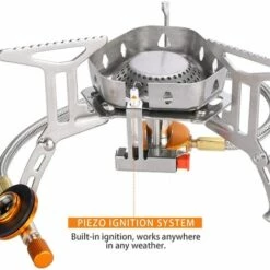 Réchaud De Camping, Brûleur Camping Stove Compact Portable Cuisinière Extérieur Pliable, Coupe-Vent Et Avec Allumage Piézo-électrique Pour Randonnée/Outdoor/Pique-Nique Macaron -Pas Cher Réchaud Boutique 51168065 3