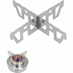 Support Croisé INOX De Casserole Poêle Bouilloire Popote Accessoire Pour Réchaud De Camping Macaron