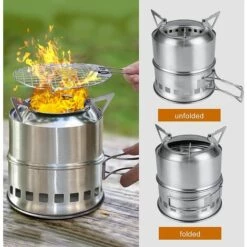 VERSAILLESFR Réchaud De Camping Pliable Petit Poêle Portable En Acier Inoxydable Pour Barbecue Randonnée Camping Pique-Nique -Versailles -Pas Cher Réchaud Boutique 51243992 4