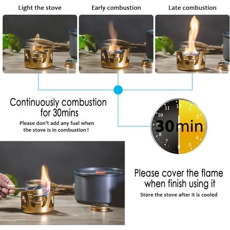 VERSAILLESFR Réchaud Camping Four Poêle En Alliage De Cuivre Brûleur D'alcool Camping Cuisine Avec Support Couleur D'or -Versailles 6 VERSAILLESFR Réchaud Camping Four Poêle En Alliage De Cuivre Brûleur D'alcool Camping Cuisine Avec Support Couleur D'or -Versailles – Image 4