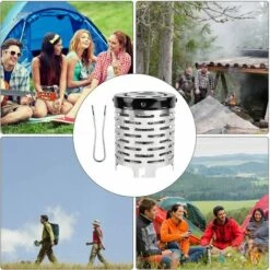 VERSAILLESFR Métal Chauffage Gaz Poêle Couverture, Camping Mini Chauffage Avec Une Poignée, Tente Chauffage Couverture En Acier Inoxydable, Pour Andonnée En Camping En Plein Air -Versailles -Pas Cher Réchaud Boutique 51244374 5