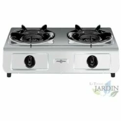 SUINGA Cuisinière à Gaz Vitrokitchen 2 Feux. Acier Inoxidable.