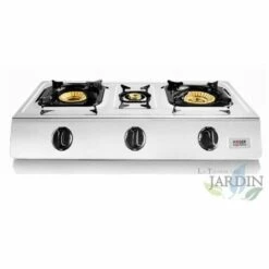 SUINGA Cuisinière à Gaz 3 Feux Haeger. Acier Inoxidable.