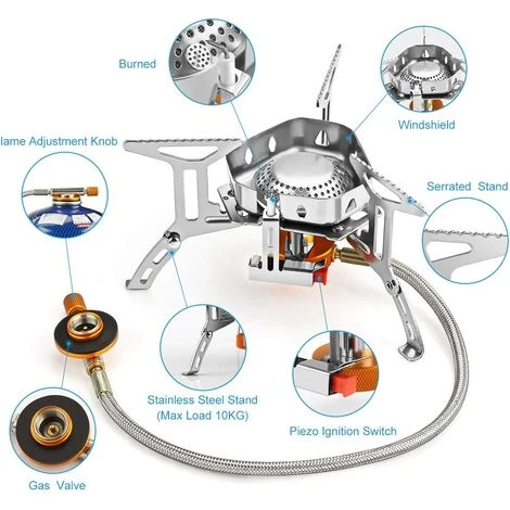 DKSFJKL Réchaud De Camping, Portable 3500W Réchaud Gaz Pliable Brûleur à Gaz Anti-Vent Avec Bouton D'Allumage Our Randonnée/Outdoor/Pique-Nique/Barbecue/Randonnée/trekking 6 DKSFJKL Réchaud De Camping, Portable 3500W Réchaud Gaz Pliable Brûleur à Gaz Anti-Vent Avec Bouton D'Allumage Our Randonnée/Outdoor/Pique-Nique/Barbecue/Randonnée/trekking – Image 4
