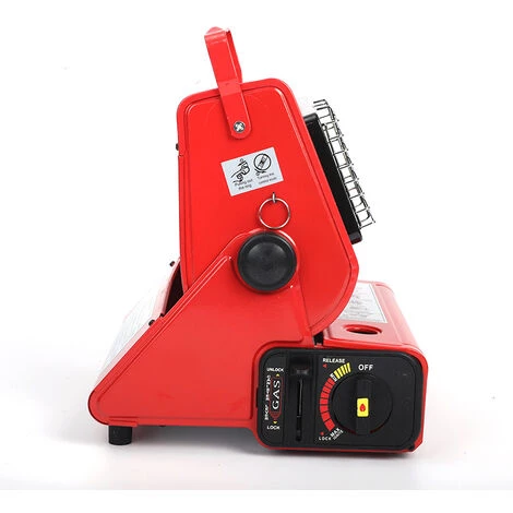 LITZEE Chauffage à Gaz En Céramique Pour Extérieur, Tente, Caravane, Camping - Rouge 4 LITZEE Chauffage à Gaz En Céramique Pour Extérieur, Tente, Caravane, Camping - Rouge – Image 2