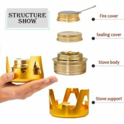 MODOU Mini Brûleur à Alcool, Portable En Alliage D'Aluminium Laiton Mini Cuivre Spirit Réchaud De Camping Réchaud à Alcool Pour Camping En Plein Air, Randonnée, Sac à Dos -Pas Cher Réchaud Boutique 53060391 4