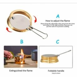 MODOU Mini Brûleur à Alcool, Portable En Alliage D'Aluminium Laiton Mini Cuivre Spirit Réchaud De Camping Réchaud à Alcool Pour Camping En Plein Air, Randonnée, Sac à Dos -Pas Cher Réchaud Boutique 53060391 5