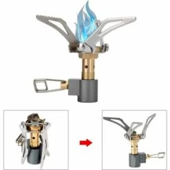 Mini Réchaud De Camping,Triomphe Mini Réchaud à Gaz Portable Léger Pliable,Brûleur De Cuisinière En Plein Air Ultra-Léger Pour Camping Randonnée Plein Air Camping -Pas Cher Réchaud Boutique 53244537 3