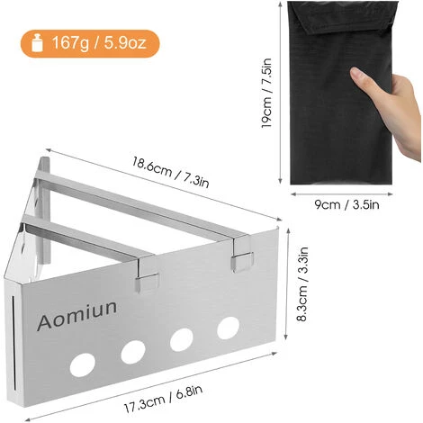 Aomiun Bruleur Portatif En Acier Inoxydable Pour Poele A Bois Triangulaire Leger Pour La Cuisine En Plein Air, Le Pique-Nique, Le Camping, La Randonnee,Silver 5 Aomiun Bruleur Portatif En Acier Inoxydable Pour Poele A Bois Triangulaire Leger Pour La Cuisine En Plein Air, Le Pique-Nique, Le Camping, La Randonnee,Silver – Image 3