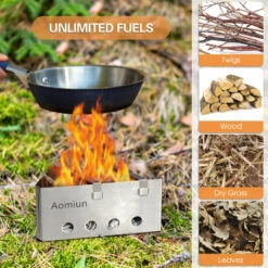 Aomiun Bruleur Portatif En Acier Inoxydable Pour Poele A Bois Triangulaire Leger Pour La Cuisine En Plein Air, Le Pique-Nique, Le Camping, La Randonnee,Silver 11 Aomiun Bruleur Portatif En Acier Inoxydable Pour Poele A Bois Triangulaire Leger Pour La Cuisine En Plein Air, Le Pique-Nique, Le Camping, La Randonnee,Silver -Pas Cher Réchaud Boutique 53856665 5