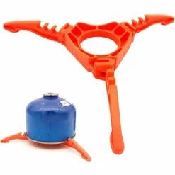 TINOR Support De Réservoir De Gaz En ABS Antidérapant Réchaud à Gaz Stand Pliable Cartouche Canister Support Trépied Multi-usages Portable Pour Camping Randonnée Pique-nique Cuisson - Orange