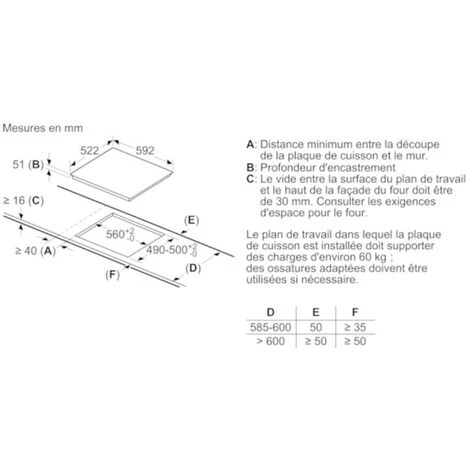 Table De Cuisson à Induction 60cm 3 Feux 4600w - Puc611aa5e - Bosch - Noir 6 Table De Cuisson à Induction 60cm 3 Feux 4600w - Puc611aa5e - Bosch - Noir – Image 4