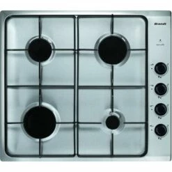 Table De Cuisson à Gaz 60cm 4 Feux - Bpe6410x - Brandt - Inox Et Noir