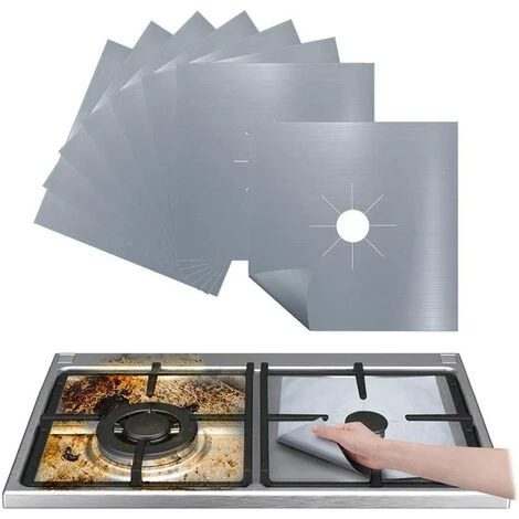 Protection De Gazinière, Lot De 8 Protection Cuisinière à Brûleurs Gaz, En Fibre Réutilisable Facile à Nettoyer Et à Couper,Starlight 3 Protection De Gazinière, Lot De 8 Protection Cuisinière à Brûleurs Gaz, En Fibre Réutilisable Facile à Nettoyer Et à Couper,Starlight