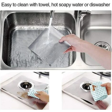 Protection De Gazinière, Lot De 8 Protection Cuisinière à Brûleurs Gaz, En Fibre Réutilisable Facile à Nettoyer Et à Couper,Starlight 7 Protection De Gazinière, Lot De 8 Protection Cuisinière à Brûleurs Gaz, En Fibre Réutilisable Facile à Nettoyer Et à Couper,Starlight – Image 5