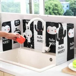 Household Cooktop Splash Oil Baffle Gas Stove Heat Insulation Plate Resistance With Durable,84*32.5*0.3cm,Starlight -Pas Cher Réchaud Boutique 54705588 2