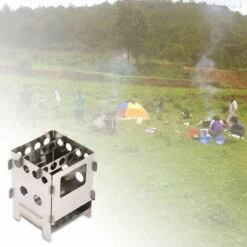 LIXADA Réchaud à Gaz Portable En Acier Inoxydable Léger Pliant Poêle À Bois Poêle De Poche Camping En Plein Air Cuisson Pique-Nique Sac À Dos Poêle - Acier Inoxydable -Pas Cher Réchaud Boutique 55644711 4