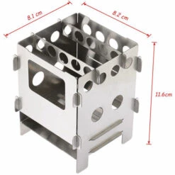 LIXADA Réchaud à Gaz Portable En Acier Inoxydable Léger Pliant Poêle À Bois Poêle De Poche Camping En Plein Air Cuisson Pique-Nique Sac À Dos Poêle - Acier Inoxydable -Pas Cher Réchaud Boutique 55644711 5