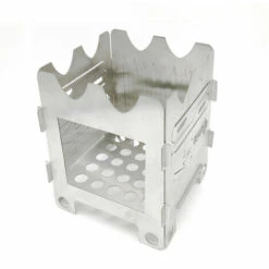 SUPERSELLER Réchaud à Gaz Réchaud De Camping à Bois Multifonctionnel Pliable Camping En Plein Air Sac à Dos Cuisinière Avec Carte Multi-outils équipement De Survie - Argent