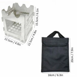 SUPERSELLER Réchaud à Gaz Réchaud De Camping à Bois Multifonctionnel Pliable Camping En Plein Air Sac à Dos Cuisinière Avec Carte Multi-outils équipement De Survie - Argent -Pas Cher Réchaud Boutique 55644777 3