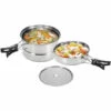 SUPERSELLER Réchaud à Gaz 3 Pièces Camping Batterie De Cuisine En Acier Inoxydable Casserole Poêle à Vapeur Support Extérieur Maison Cuisine Ensemble De Cuisine
