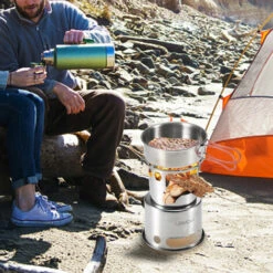Réchaud à Gaz Lixada Portable Pliant Poêle À Bois Extérieur Léger En Acier Inoxydable Pique-Nique Camping Cuisson Poêle À Bois -Pas Cher Réchaud Boutique 55645058 5