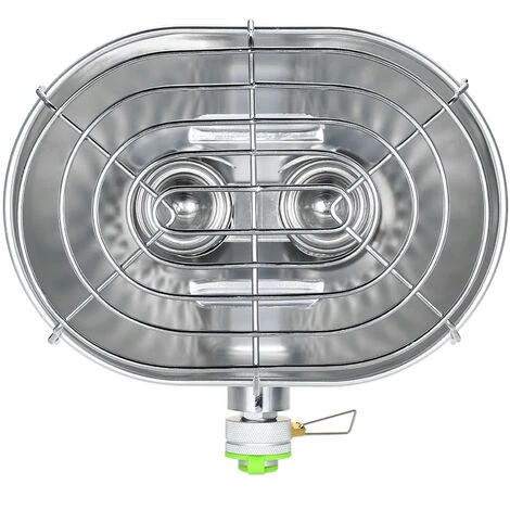 BRS Réchaud à Gaz Double Tête Chauffage Extérieur Portable Infrarouge Ray Camping Chauffage Poêle Plus Chaud Chauffage Cuisinière à Gaz - Argent 4 BRS Réchaud à Gaz Double Tête Chauffage Extérieur Portable Infrarouge Ray Camping Chauffage Poêle Plus Chaud Chauffage Cuisinière à Gaz - Argent – Image 2