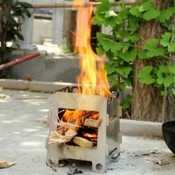 SUPERSELLER Réchaud à Gaz Poêle à Bois Pliant Léger En Titane Portable Poêle De Poche Cuisson En Plein Air Camping Randonnée Pédestre - Poêle En Titane -Pas Cher Réchaud Boutique 55645401 3