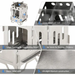 SUPERSELLER Réchaud à Gaz Réchaud De Camping Pliant En Titane Réchaud De Cuisine Ultra-léger Pour La Randonnée à Bois En Plein Air - S -Pas Cher Réchaud Boutique 55645402 4