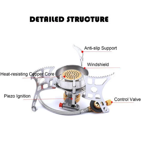SUPERSELLER Réchaud à Gaz Cuisinière à Gaz Portable Four à Gaz Fendu Réchaud De Camping En Plein Air Réchaud à Allumage Piézo-électrique/réchaud à Allumage Manuel - Réchaud à Allumage Pizeo 7 SUPERSELLER Réchaud à Gaz Cuisinière à Gaz Portable Four à Gaz Fendu Réchaud De Camping En Plein Air Réchaud à Allumage Piézo-électrique/réchaud à Allumage Manuel - Réchaud à Allumage Pizeo – Image 5