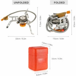 SUPERSELLER Réchaud à Gaz Cuisinière à Gaz De Camping Pliante Portable En Acier Inoxydable Randonnée Pique-nique Cuisinière Avec Pare-brise à 9 Plaques - Poêle Avec Pare-vent -Pas Cher Réchaud Boutique 55645762 4