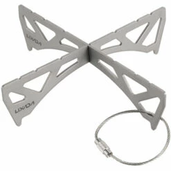 Réchaud à Gaz Lixada Extérieur Portable Mini Poêle Rack Titane/Acier Inoxydable Cross Stand Poêle Support Pot Rack Vapeur Rack Pour Réacteur Poêle - Titane