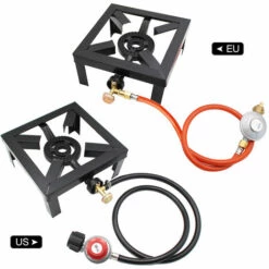 SUPERSELLER Réchaud à Gaz 8KW Gaz Anneau D'ébullition Brûleur En Fonte Grand Réchaud à GPL Extérieur Cuisinière Cadre En Fer Portable Contrôle Des Incendies Poêle - UE -Pas Cher Réchaud Boutique 55645968 4