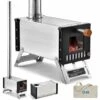 SUPERSELLER Réchaud à Gaz Poêle à Bois De Tente En Acier Inoxydable Avec Tuyaux De Cheminée Poêle à Bois De Camping Portable Pour La Cuisson De Chauffage De Camping - Argent 1 SUPERSELLER Réchaud à Gaz Poêle à Bois De Tente En Acier Inoxydable Avec Tuyaux De Cheminée Poêle à Bois De Camping Portable Pour La Cuisson De Chauffage De Camping - Argent -Pas Cher Réchaud Boutique 55646253 1