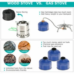 Réchaud à Gaz Lixada Réchaud De Camping Pliable En Acier Inoxydable Réchaud à Bois Portable D'extérieur Avec Poignées Pliables Et Plateau à Alcool Pour Le Camping, La Randonnée, Le Pique-nique, Le Barbecue - Modèle B -Pas Cher Réchaud Boutique 55646302 3