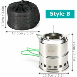 Réchaud à Gaz Lixada Réchaud De Camping Pliable En Acier Inoxydable Réchaud à Bois Portable D'extérieur Avec Poignées Pliables Et Plateau à Alcool Pour Le Camping, La Randonnée, Le Pique-nique, Le Barbecue - Modèle B -Pas Cher Réchaud Boutique 55646302 4