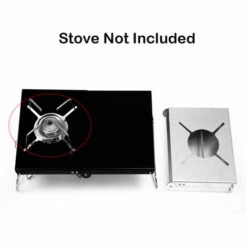 SUPERSELLER Réchaud à Gaz Table De Station De Cuisson De Support De Réchaud De Camp Pliant Coupe-vent Extérieur Pour Le Camping Randonnée Pique-nique Sac à Dos - Le Noir -Pas Cher Réchaud Boutique 55646314 4