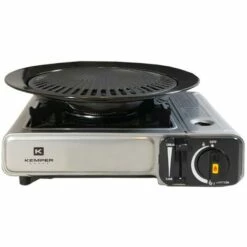 Barbecue Grill 2 En 1 Réchaud Gaz Piézo 1900 W KEMPER + Plaque Grill Camping