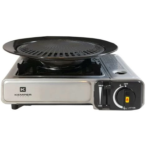 Barbecue Grill 2 En 1 Réchaud Gaz Piézo 1900 W KEMPER + Plaque Grill Camping 3 Barbecue Grill 2 En 1 Réchaud Gaz Piézo 1900 W KEMPER + Plaque Grill Camping
