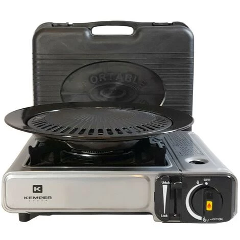 Barbecue Grill 2 En 1 Réchaud Gaz Piézo 1900 W KEMPER + Plaque Grill Camping 5 Barbecue Grill 2 En 1 Réchaud Gaz Piézo 1900 W KEMPER + Plaque Grill Camping – Image 3