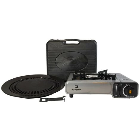 Barbecue Grill 2 En 1 Réchaud Gaz Piézo 1900 W KEMPER + Plaque Grill Camping 6 Barbecue Grill 2 En 1 Réchaud Gaz Piézo 1900 W KEMPER + Plaque Grill Camping – Image 4